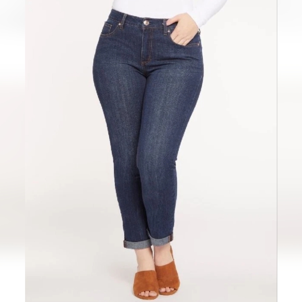Seven7 Weekend Slim Fit High Rise Straight Leg Blue Denim Jeans Nwt